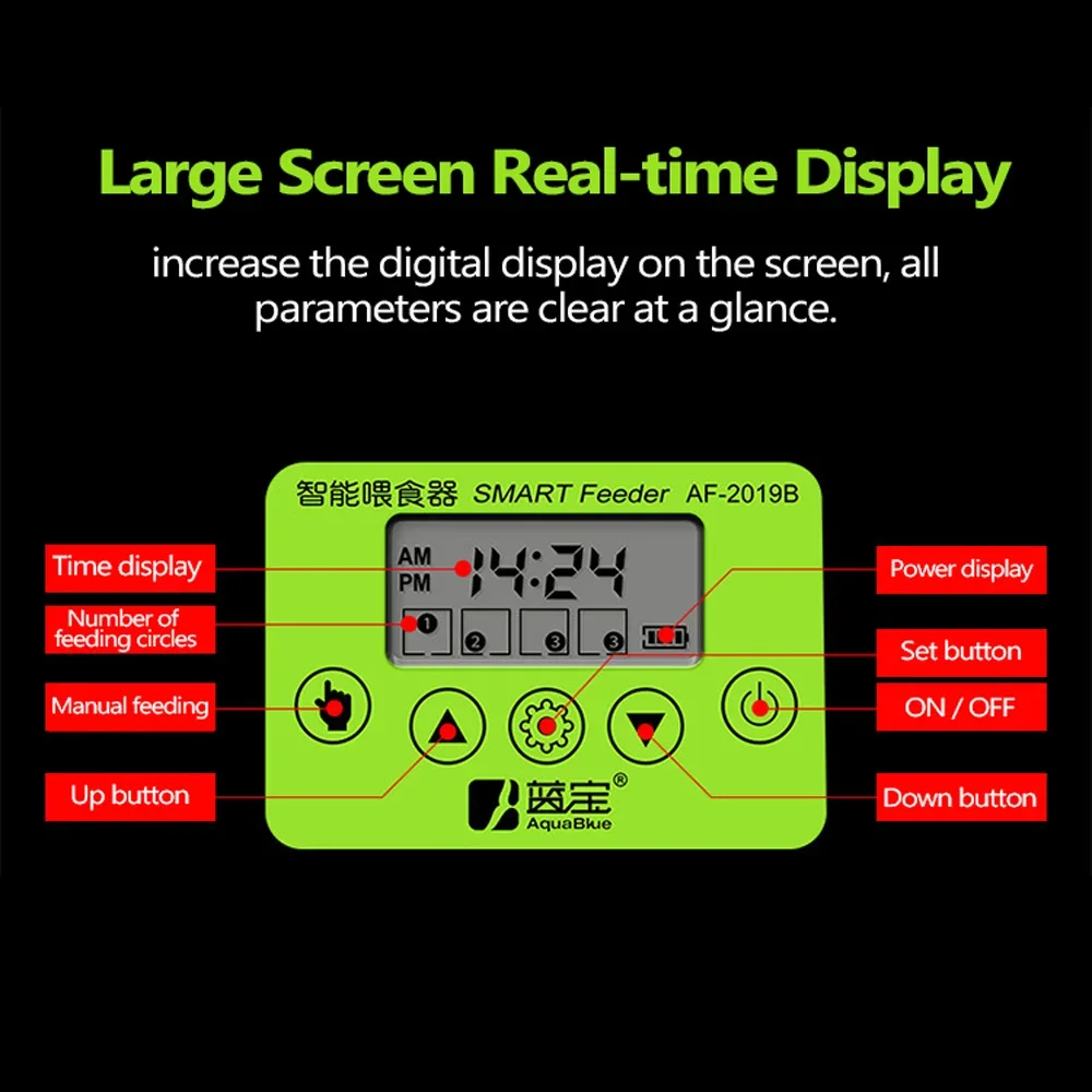 

Adjustable LCD Feeder Smart Dispenser Indicates With Auto Feeding Accessories Automatic Fish Tank Aquarium Timer