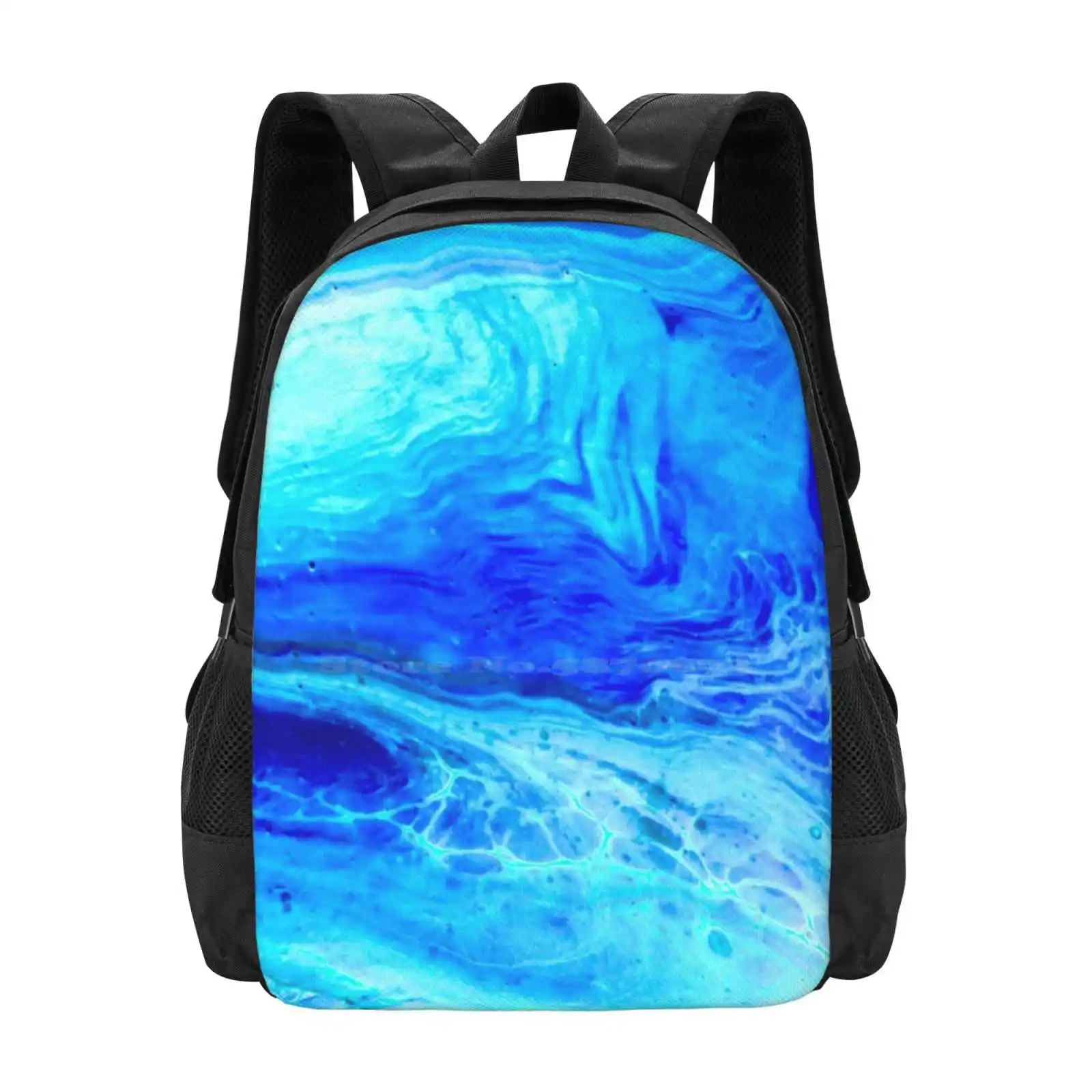 

“waves” Acrylic Art Pour School Bags Travel Laptop Backpack Acrylic Pour Abstract Art Beach Summer Waves Ocean Galaxy