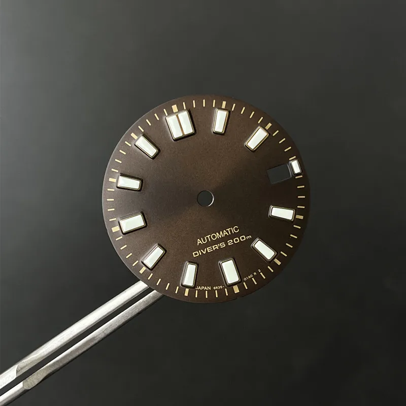 Men's mechanical diving watch accessories 62mas brown golden for nh35 dial with C3 lume OEM DIAL 28.5MM
Men's mechanical diving watch accessories 62mas brown golden for nh35 dial with C3 lume OEM DIAL 28.5MM