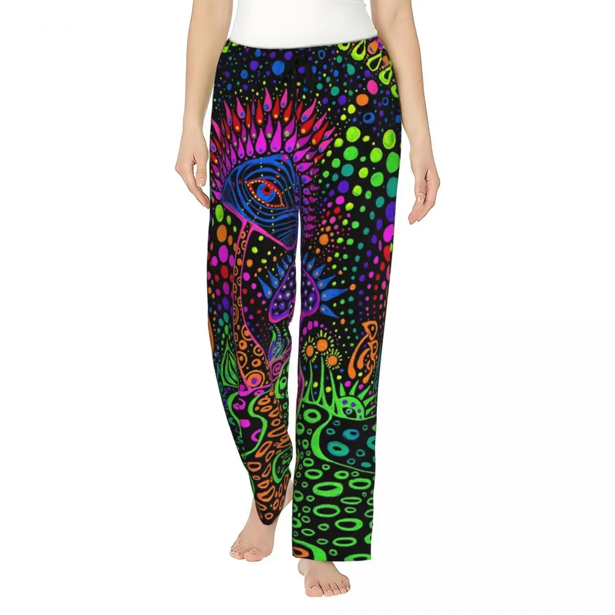 

Custom Psychedelic Magic Mushrooms Print Lava Pajama Pants Women Lounge Sleep Drawstring Sleepwear Bottoms with Pockets