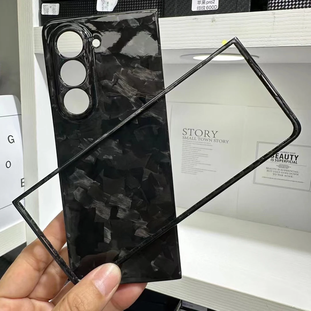

Glossy Real Aramid Carbon Fiber Phone Case Cover On For Samsung Galaxy Z Fold 3 4 5 5G Global ZFold Fold5 ZFold5 z5 5z 256/512