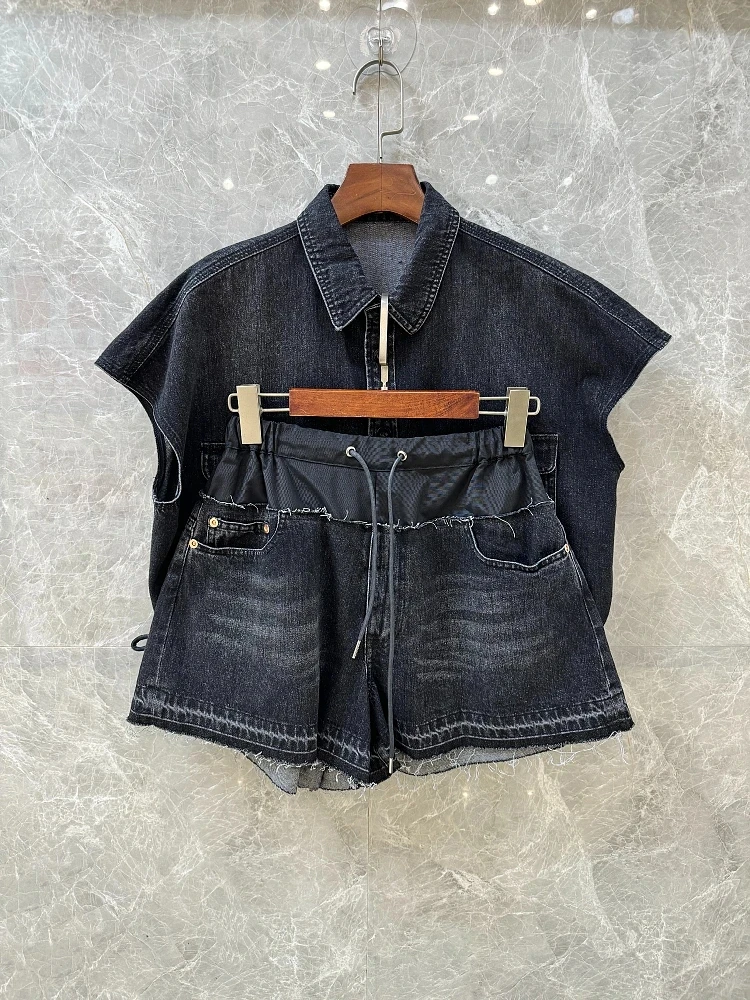 2024 Summer Fashion Women Casual New Denim Shirt Tops With Patchwork Shorts Pants Suits Sets 2 Color
2024 Summer Fashion Women Casual New Denim Shirt Tops With Patchwork Shorts Pants Suits Sets 2 Color