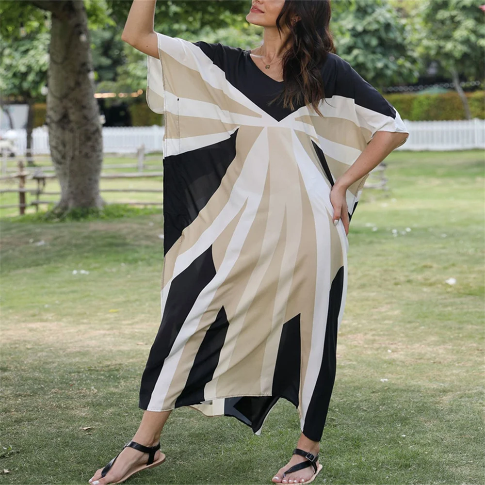 2022 Loose Boho Style Maxi Dress Fashion Print Swim Suit Cover-up Bohemian Dress Robe Plage Kaftan Maxi Dress Beach Wear Tunics
2022 Loose Boho Style Maxi Dress Fashion Print Swim Suit Cover-up Bohemian Dress Robe Plage Kaftan Maxi Dress Beach Wear Tunics