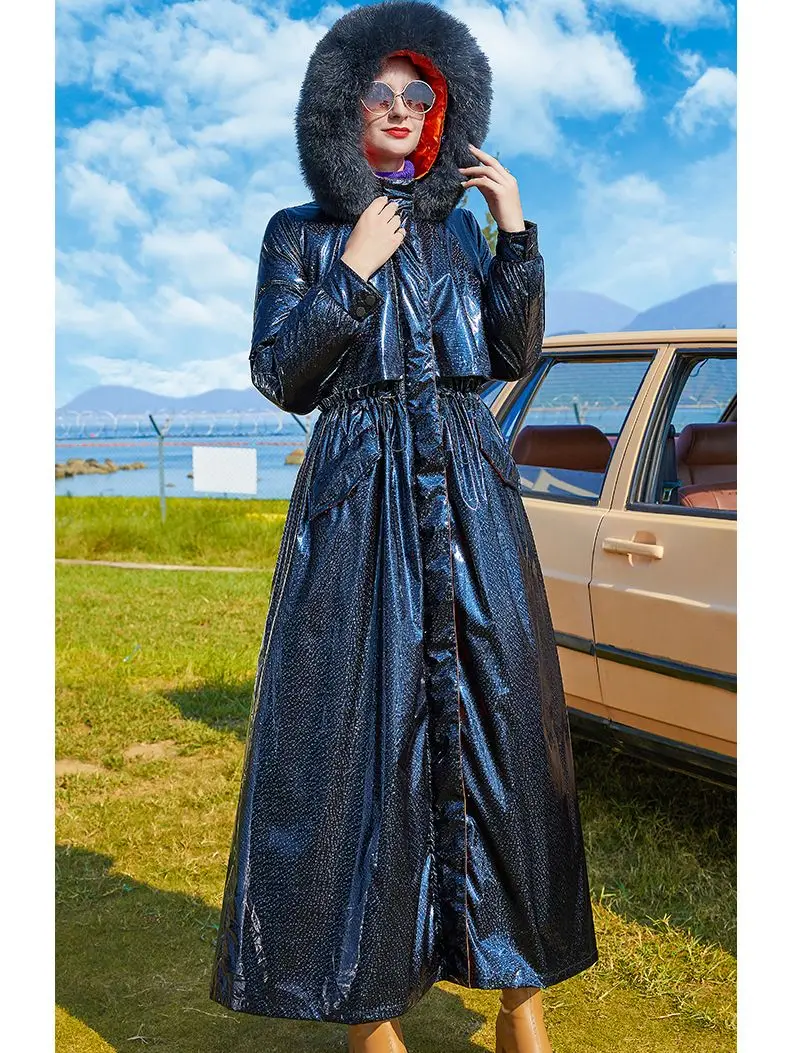130cm Super Longer Real Fur Hooded Down Coats Thicker warm Fluffy Down Coat Female Fashion Waterproof Shiny Down Parkas wy1086
130cm Super Longer Real Fur Hooded Down Coats Thicker warm Fluffy Down Coat Female Fashion Waterproof Shiny Down Parkas wy1086
