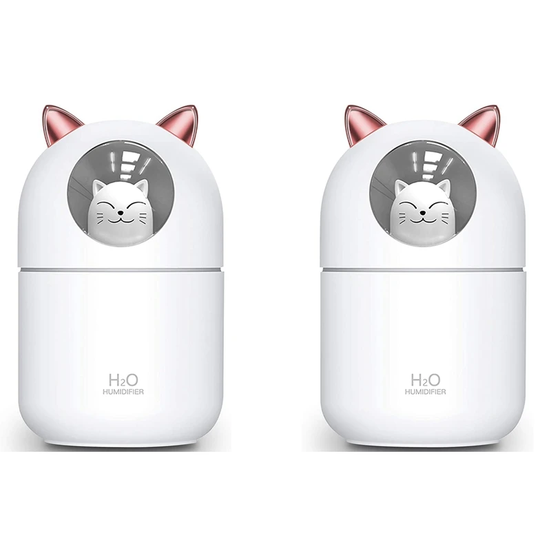 2X Cute Cat Cool Mist Humidifier Cat Night Light Essential Pure Air For Baby Room,Easy Clean Quiet Operation White 
2X Cute Cat Cool Mist Humidifier Cat Night Light Essential Pure Air For Baby Room,Easy Clean Quiet Operation White