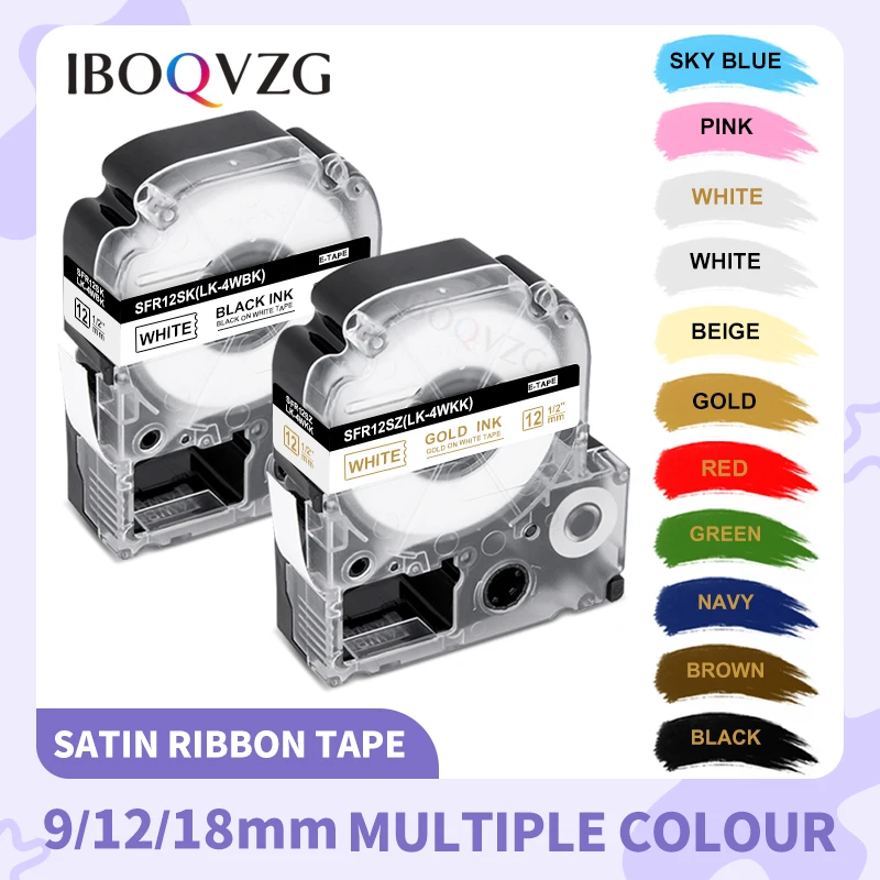 IBOQVZG 12mm Satin Ribbon Label Tape for Epson SFR12BK SFR12PK SFR12KZ SFR12NZ SFR12GZ SFR12RZ SS12KW for gifts wrapping LW-300
IBOQVZG 12mm Satin Ribbon Label Tape for Epson SFR12BK SFR12PK SFR12KZ SFR12NZ SFR12GZ SFR12RZ SS12KW for gifts wrapping LW-300