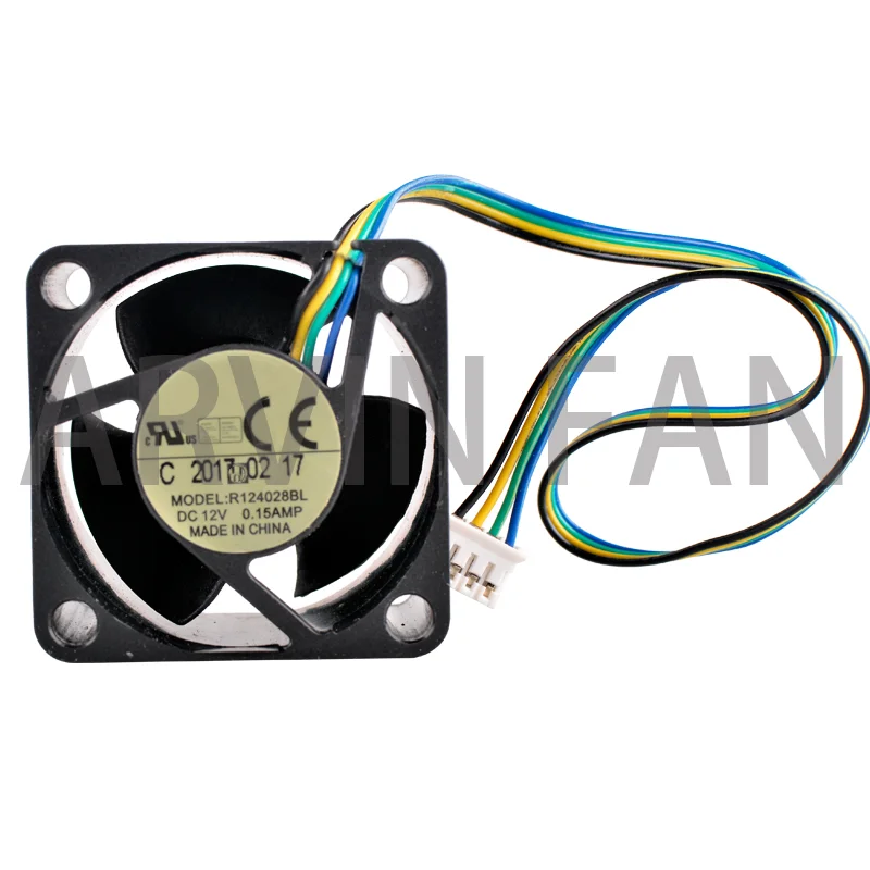 

Original R124028BL 4cm 40mm Fan 40x40x28mm DC12V 0.15A 4pin Dual Ball Axial Fan Cooler Cooling Fan For 1U 2U Server Power Supply