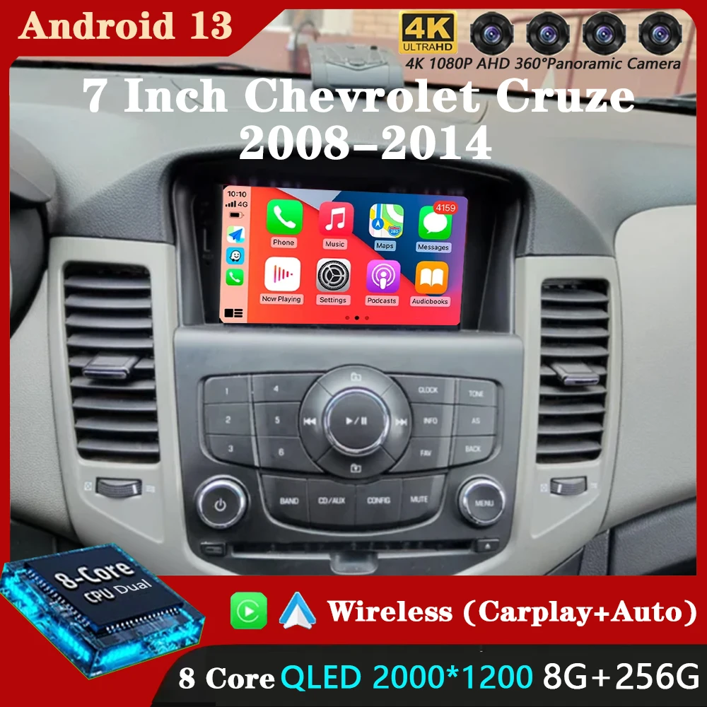 

7 Inch Android13 Car For Chevrolet Cruze 2008-2014 Car Radio Video Player Multimedia GPS Carplay Auto BT RDS Navigation Built-in