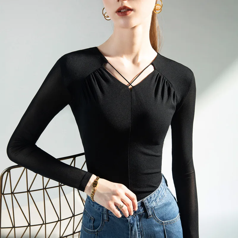 High Quality 2023 Women Tops Gauze Style T-shirt Female Clothing Winter Autumn Sexy Crop Top Clothes Casual Fashion Blouse Y2k
High Quality 2023 Women Tops Gauze Style T-shirt Female Clothing Winter Autumn Sexy Crop Top Clothes Casual Fashion Blouse Y2k