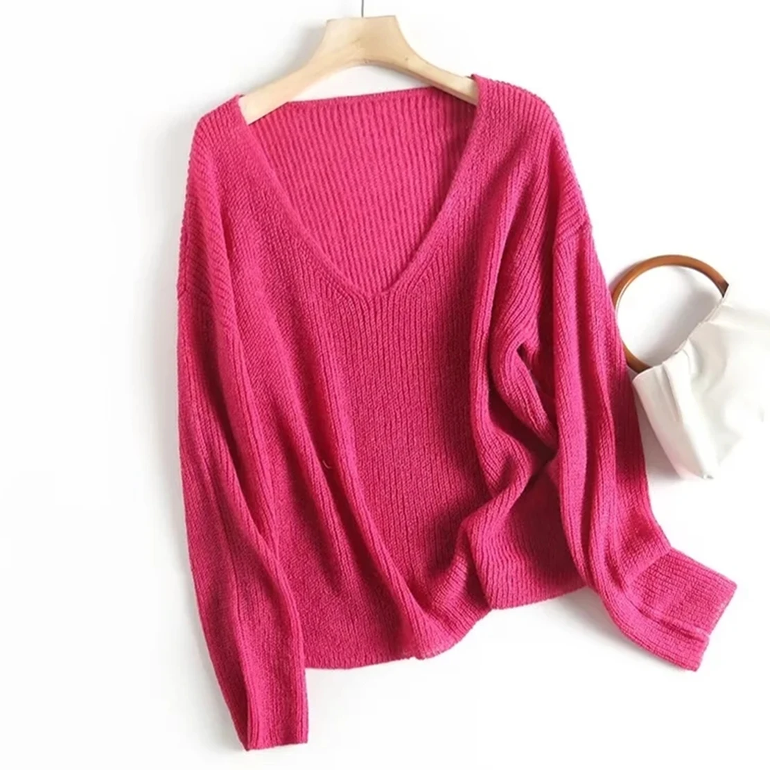 Jenny&Dave French Style Fashion V-neck Rose Color Elegant Sweaters Women Pullovers Knitwear Tops
Jenny&Dave French Style Fashion V-neck Rose Color Elegant Sweaters Women Pullovers Knitwear Tops
