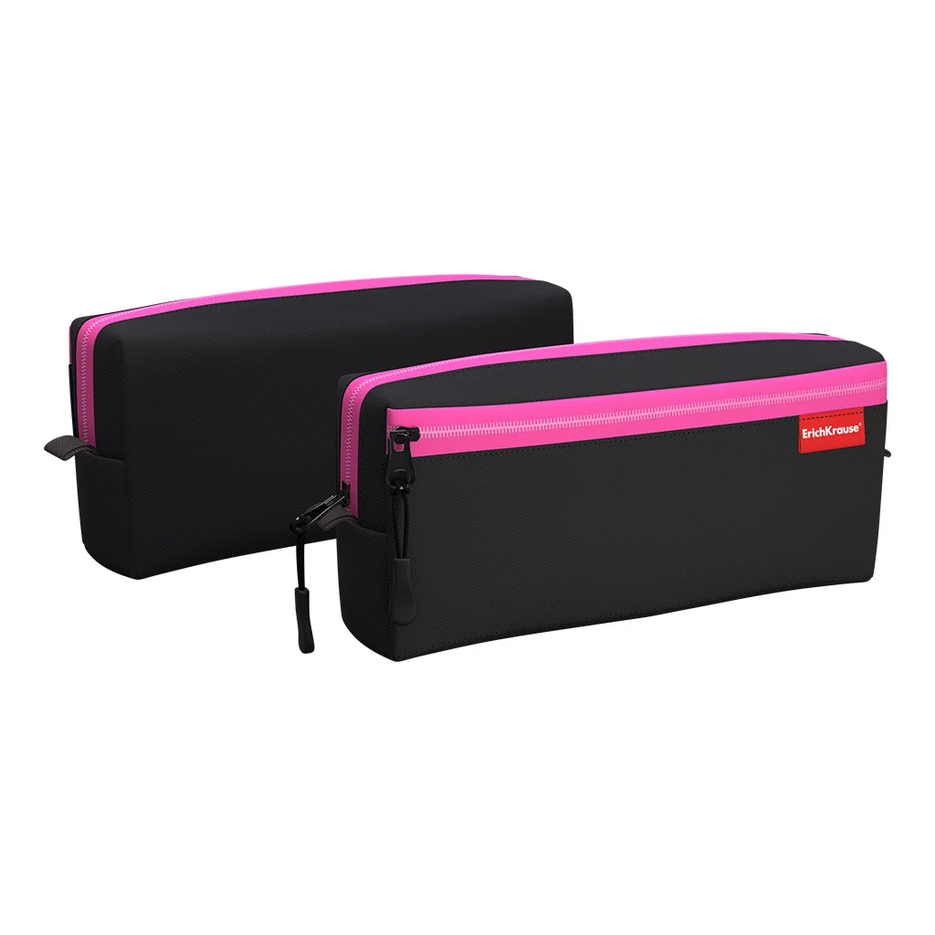 Pencil Case Quad with two compartments erichkrause 210x100x50mm BLACKPINK (total 10 PCs) (48999) pencil case stationery school Erich Krause |