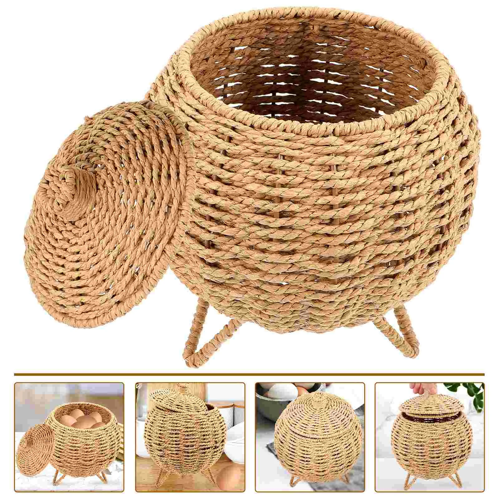 Woven Storage Basket Pumpkin Shaped Wicker Baskets Lid Egg Gather Basket Fruit Vegetable Snack Holder Vintage Sundries Organizer
Woven Storage Basket Pumpkin Shaped Wicker Baskets Lid Egg Gather Basket Fruit Vegetable Snack Holder Vintage Sundries Organizer
