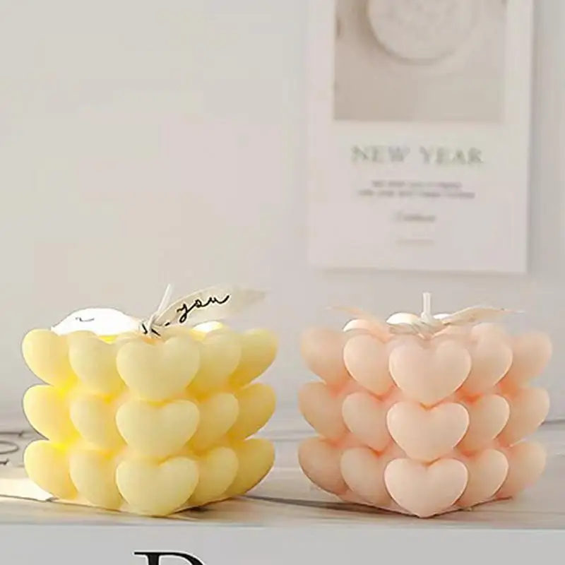 Bubble Candle Mold Silicone Reusable Cube Molds Heart Candle Mould for Tabletop Handmade Chocolate Dessert Cake Baking Mould
Bubble Candle Mold Silicone Reusable Cube Molds Heart Candle Mould for Tabletop Handmade Chocolate Dessert Cake Baking Mould