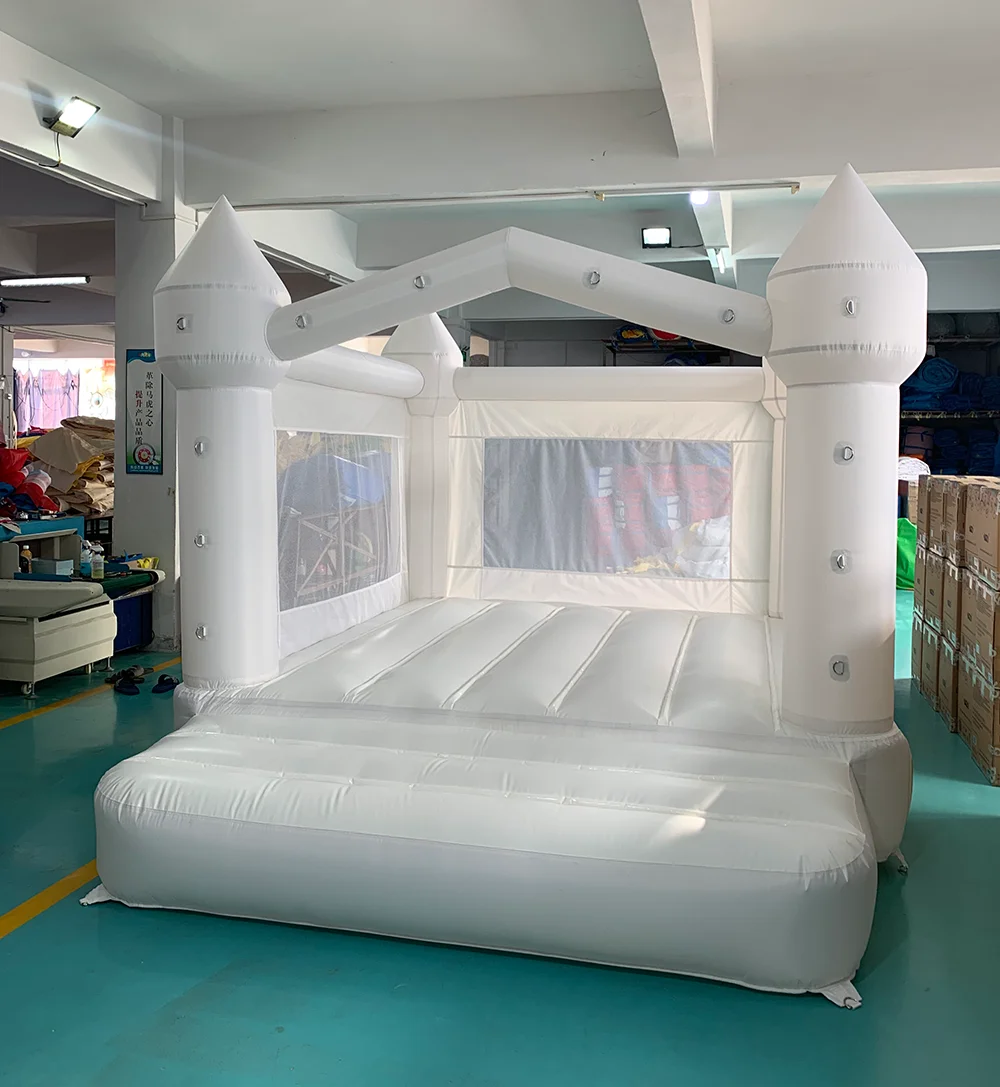 

Inflatable Jumping Castle 4*3*2.6M White Bounce House For Kids Bouncy House White For Children With Blower Slide 5-8 Kids