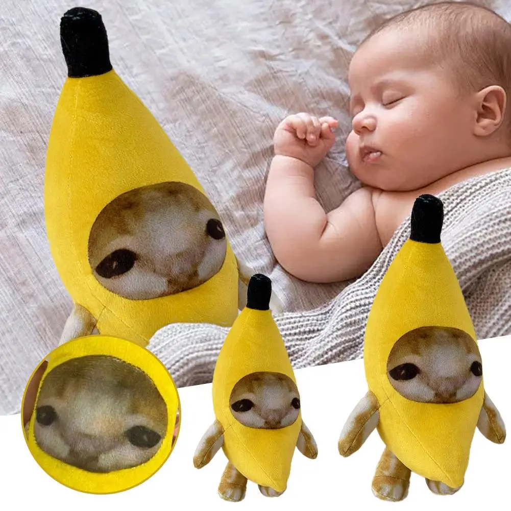 

2023 New Banana Cat Plush Pendant Cute Crying Banana Pendant cat Keychain dolls Gifts happy Accessories Cat Funny E2E6