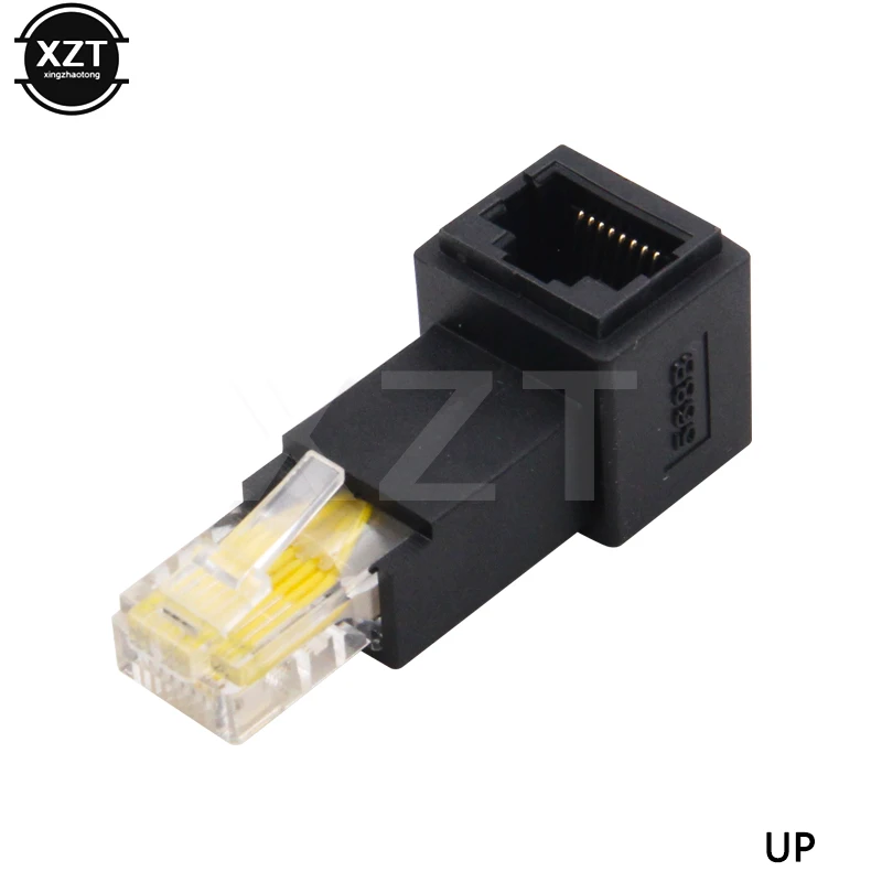 

RJ45 90 Degree Extension Adapter 8P8C FTP STP UTP Cat 5e Male to Female Lan Ethernet Network Cable Connector Extender