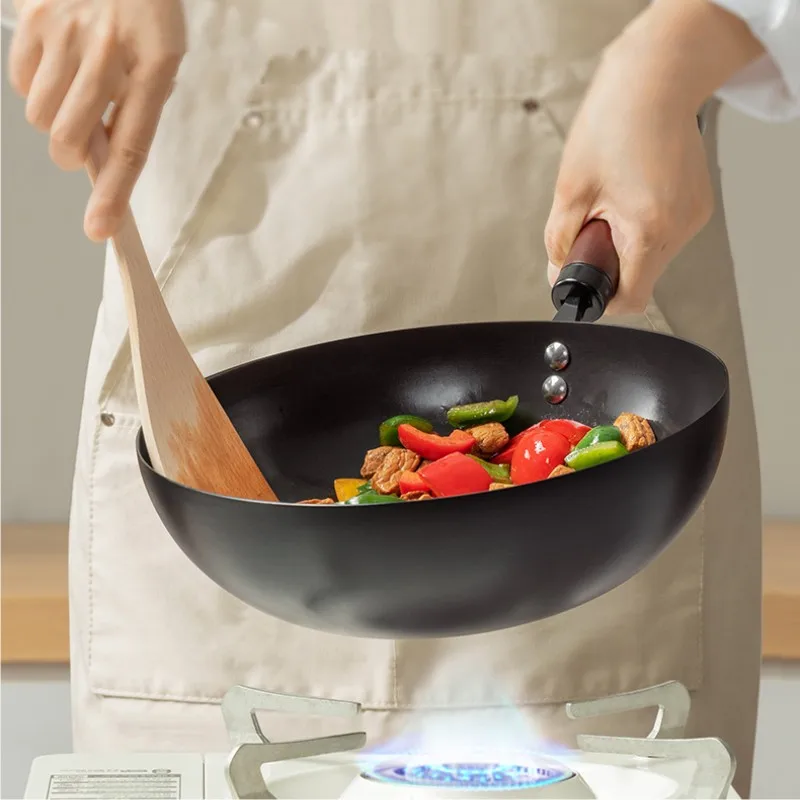 Iron Wok Pot Frying Pan Uncoated Kitchen Chinese Non Stick Wok Pan with Lid Handmade Gas Stove Induction Cooker Cookware panela
Iron Wok Pot Frying Pan Uncoated Kitchen Chinese Non Stick Wok Pan with Lid Handmade Gas Stove Induction Cooker Cookware panela