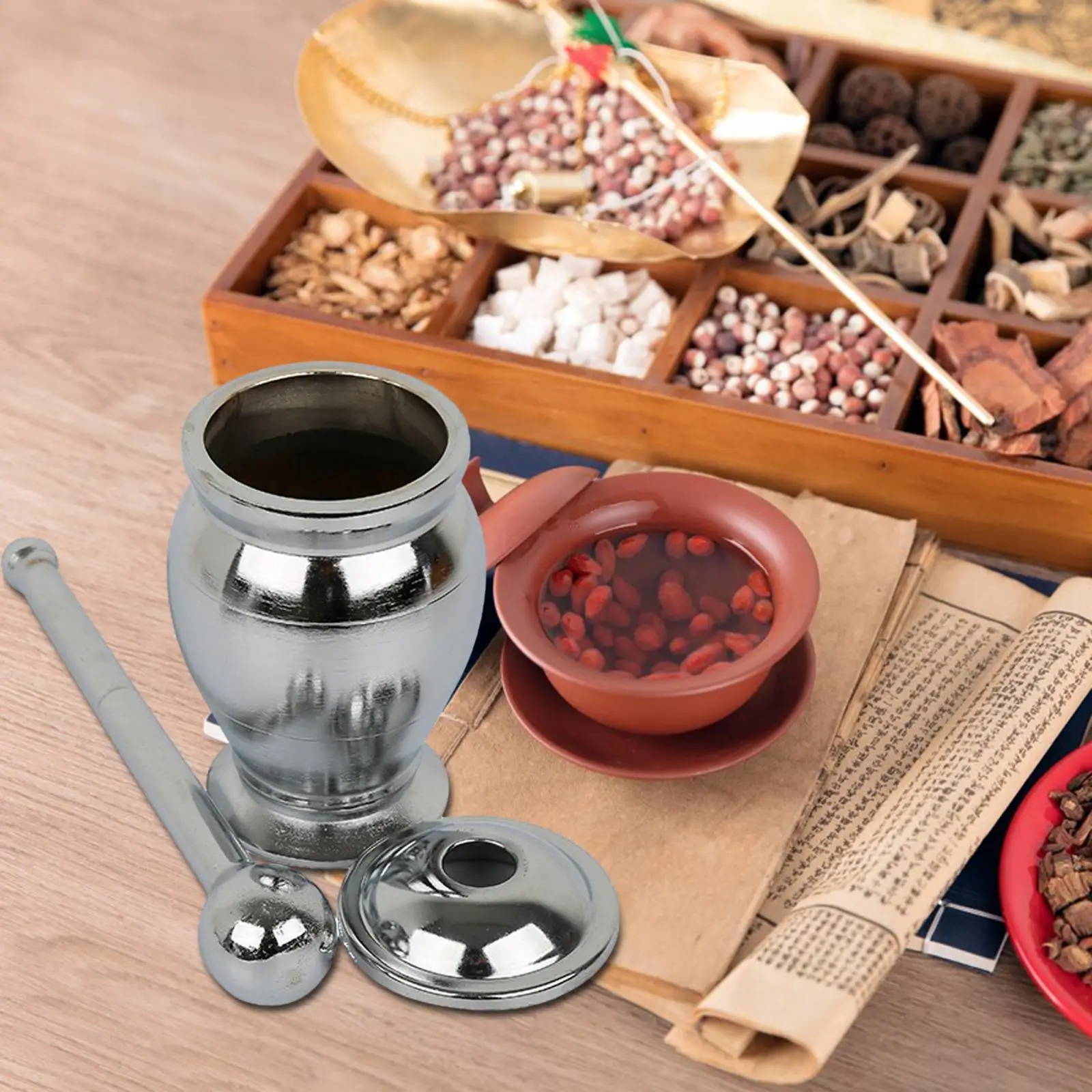 Mortar and Pestle Set Multipurpose Convenient with Lid Spice Crusher Garlic Masher for Grinding Nuts Fruit Vegetables Kitchen
Mortar and Pestle Set Multipurpose Convenient with Lid Spice Crusher Garlic Masher for Grinding Nuts Fruit Vegetables Kitchen