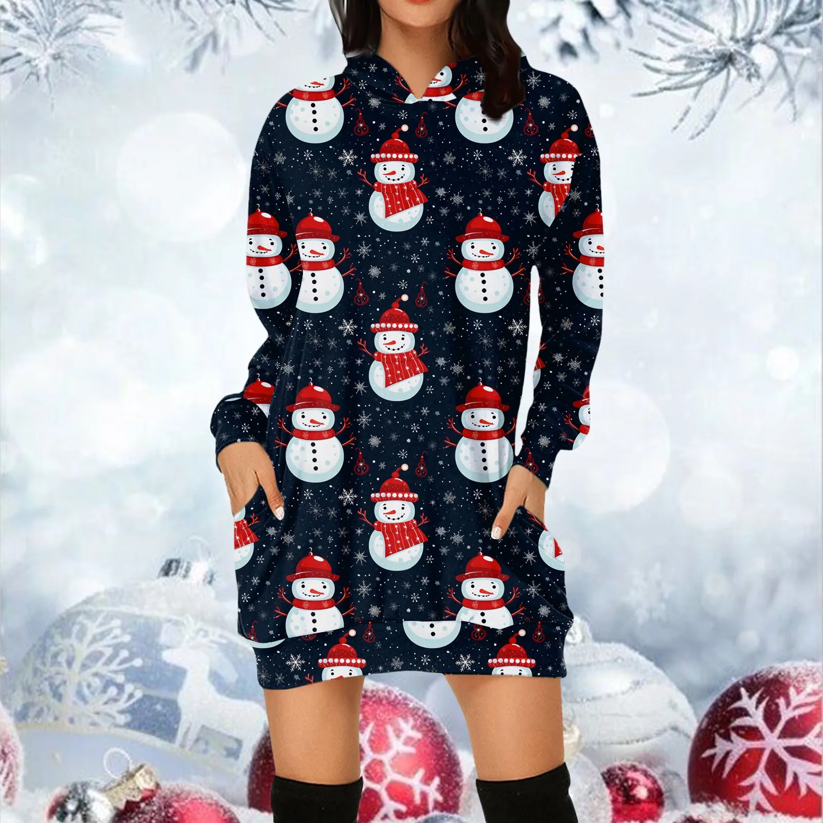 

Модные Повседневные платья с рождественским принтом для женщин, сексуальное платье с открытыми плечами и длинными рукавами, праздничное платье-свитшот, мини-платье