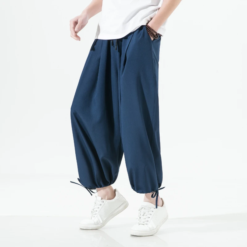 Chinese Style Solid Loose Trousers for Men IceSilk Wide-leg Beach Pants for Summer Sinicism Men Casual Plus-size Cropped Pants
Chinese Style Solid Loose Trousers for Men IceSilk Wide-leg Beach Pants for Summer Sinicism Men Casual Plus-size Cropped Pants
