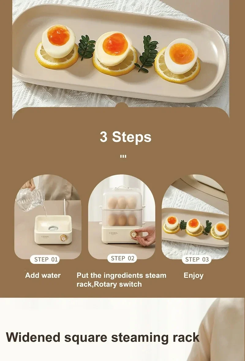 Double Layers Electric Egg Boiler Cooker Steamer for Corn Milk - Rapid Breakfast Multifunction Kitchen Cooking Appliance Double Layers Electric Egg Boiler Cooker Steamer for Corn Milk - Rapid Breakfast Multifunction Kitchen Cooking Appliance