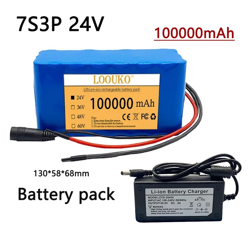 7S3P 24v 100000mah 18650 Li-ion Battery Pack W/ 29.4v 2A Charger Lithium Battery for Electric Bicycle EBIKE Moped Spare Batterie
7S3P 24v 100000mah 18650 Li-ion Battery Pack W/ 29.4v 2A Charger Lithium Battery for Electric Bicycle EBIKE Moped Spare Batterie