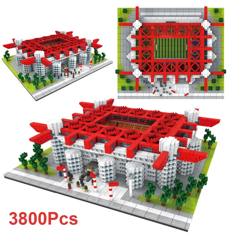 

Микро-архитектура San Siro стадион Футбол футбольное поле алмазные строительные блоки Nou лагерь старый Траффорд сигнал Iduna Кирпичи Игрушки
