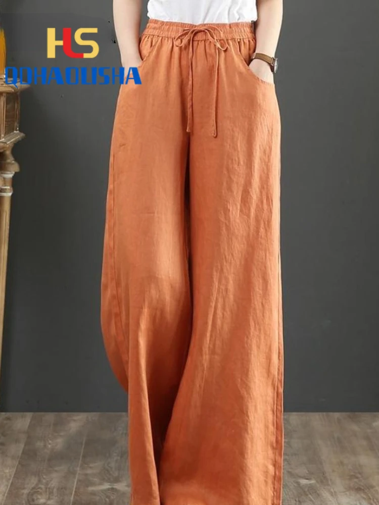 Women's Pants Korean Fashion Cotton High Waist Drawstring Straight Trousers Elastic Waist Black Pants Women's Clothes Commuter
Women's Pants Korean Fashion Cotton High Waist Drawstring Straight Trousers Elastic Waist Black Pants Women's Clothes Commuter