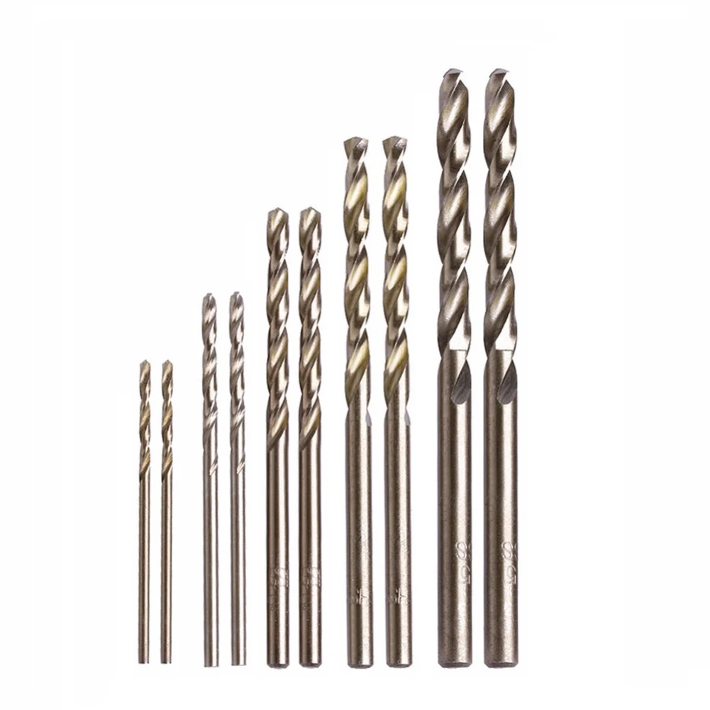 10pcs HSS M35 Cobalt Drill Bit 1mm 2mm 3mm 4mm 5mm For High Tensile Steels Stainless Steel Drilling Power Tool
10pcs HSS M35 Cobalt Drill Bit 1mm 2mm 3mm 4mm 5mm For High Tensile Steels Stainless Steel Drilling Power Tool