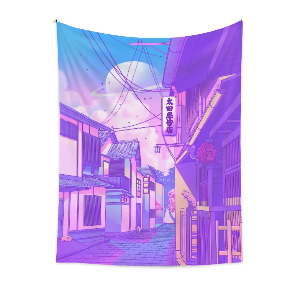 

Romantic Home Kawaii Architecture Room Decor Tapestry Hippie Macrame Tapestry Wall Hanging Anime Room Decoration Tarot Tapestry