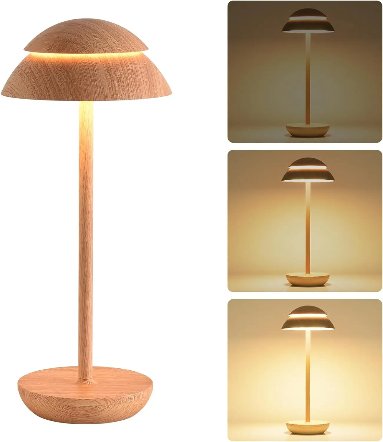 

Modern Portable Cordless Table Lamp Mushroom Light Stepless Dimmable Up LED Desk Table Lamp for Perfect for Home & Restaurant