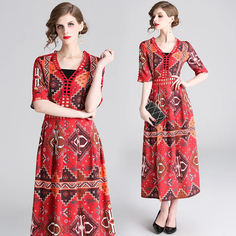 ZQLZ Summer Women Dress 2022 New Sexy Hollowed Out V-neck Bohemian Maxi Robe Floral Beach Clothes Femme Vintage Holiday Dress
ZQLZ Summer Women Dress 2022 New Sexy Hollowed Out V-neck Bohemian Maxi Robe Floral Beach Clothes Femme Vintage Holiday Dress