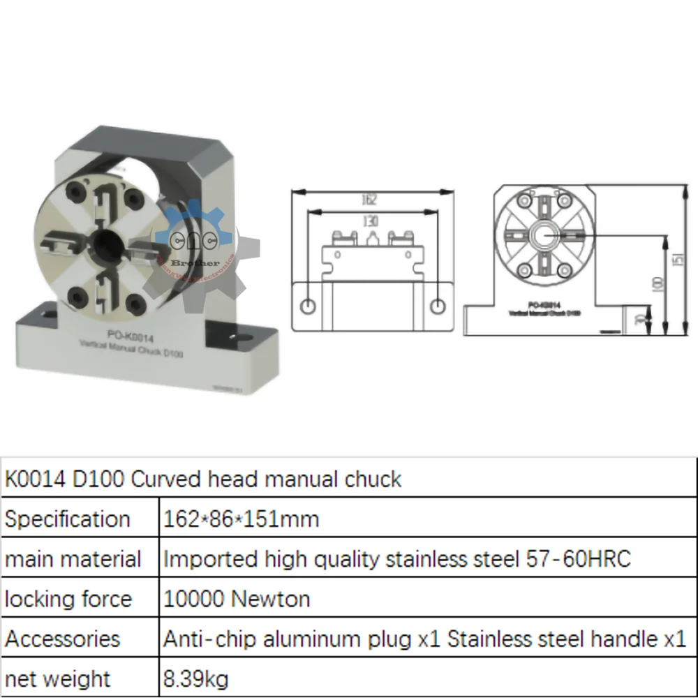 

Boost Your Precision CNC Engraving with the D100 Curved Head Pneumatic Chuck for EDM Spark Machines and Electrode Clamping ER/3R
