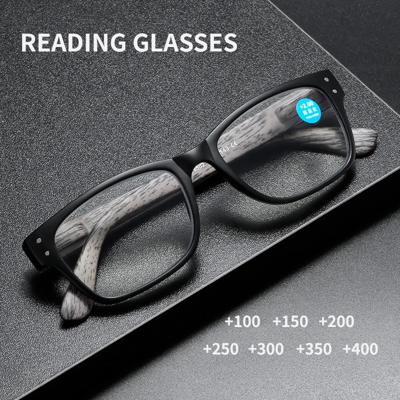 

Очки для чтения в стиле ретро с имитацией под дерево, с пружинными дужками, с защитой от синего света, очки для чтения с диоптриями от + 1,0 до + 4,0