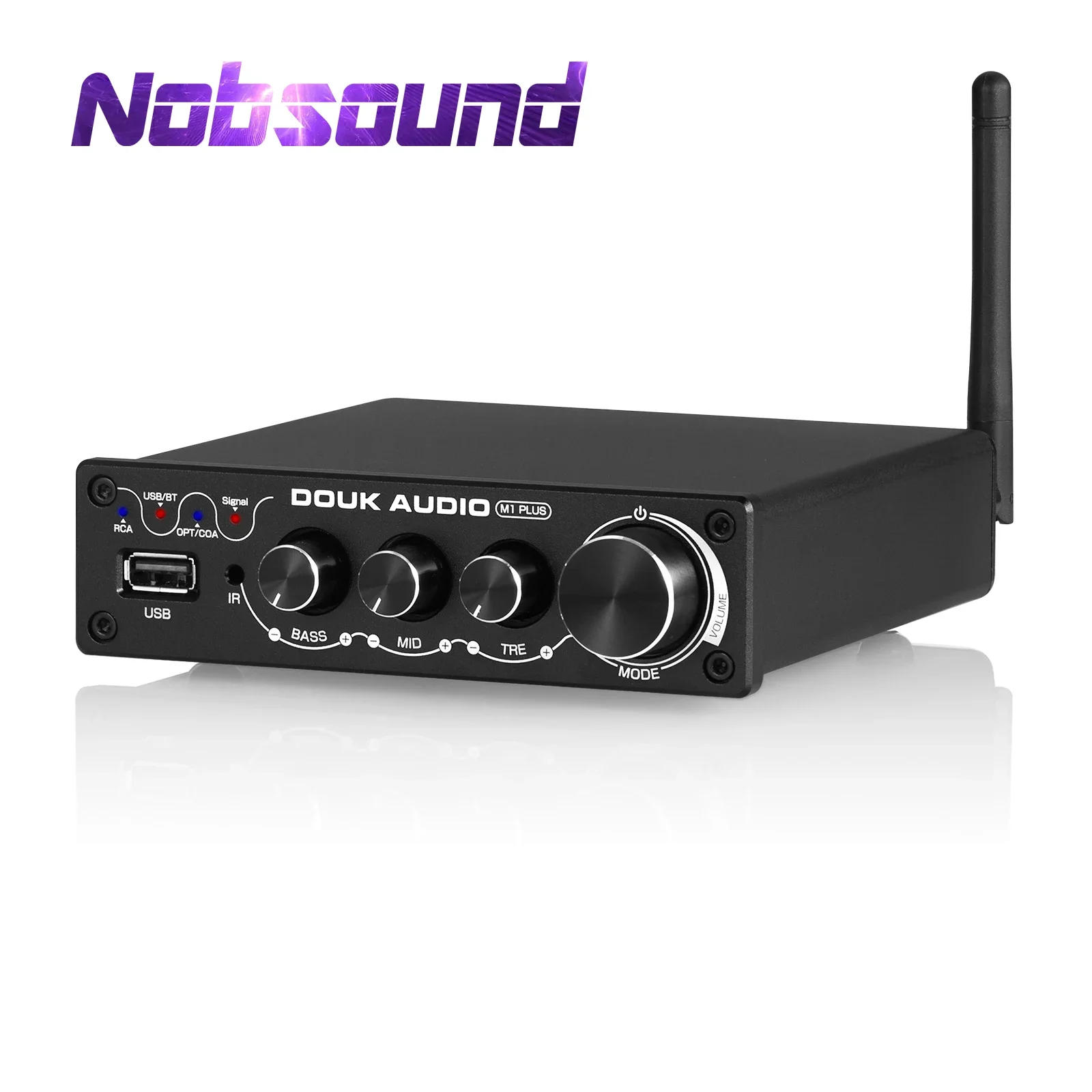 

Nobsound Mini USB/COAX/OPT Digital Amplifier Bluetooth 5.0 Receiver Home Desk Receiver Audio Power Amp Music Player 200W