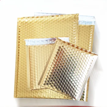 50 Pcs Golden Bubble Envelopes Bags for Shipping Bags Bubble Mailer Padded Packaging Waterproof Packaging Bag Thicken Postage