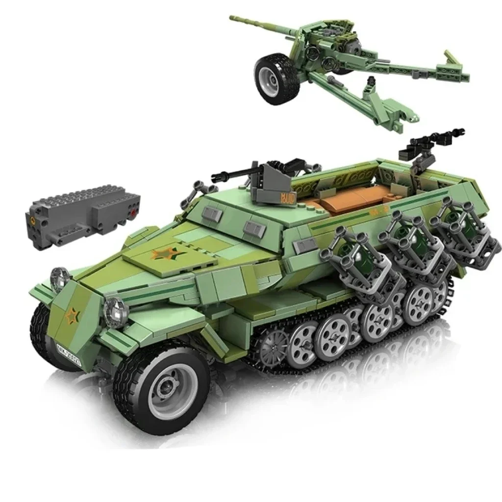 

Mould King 20027 Military WW2 Tracked Armored Transport Vehicle Building Toy SD.KFZ.251 Tank Construction Model Toy for Boys