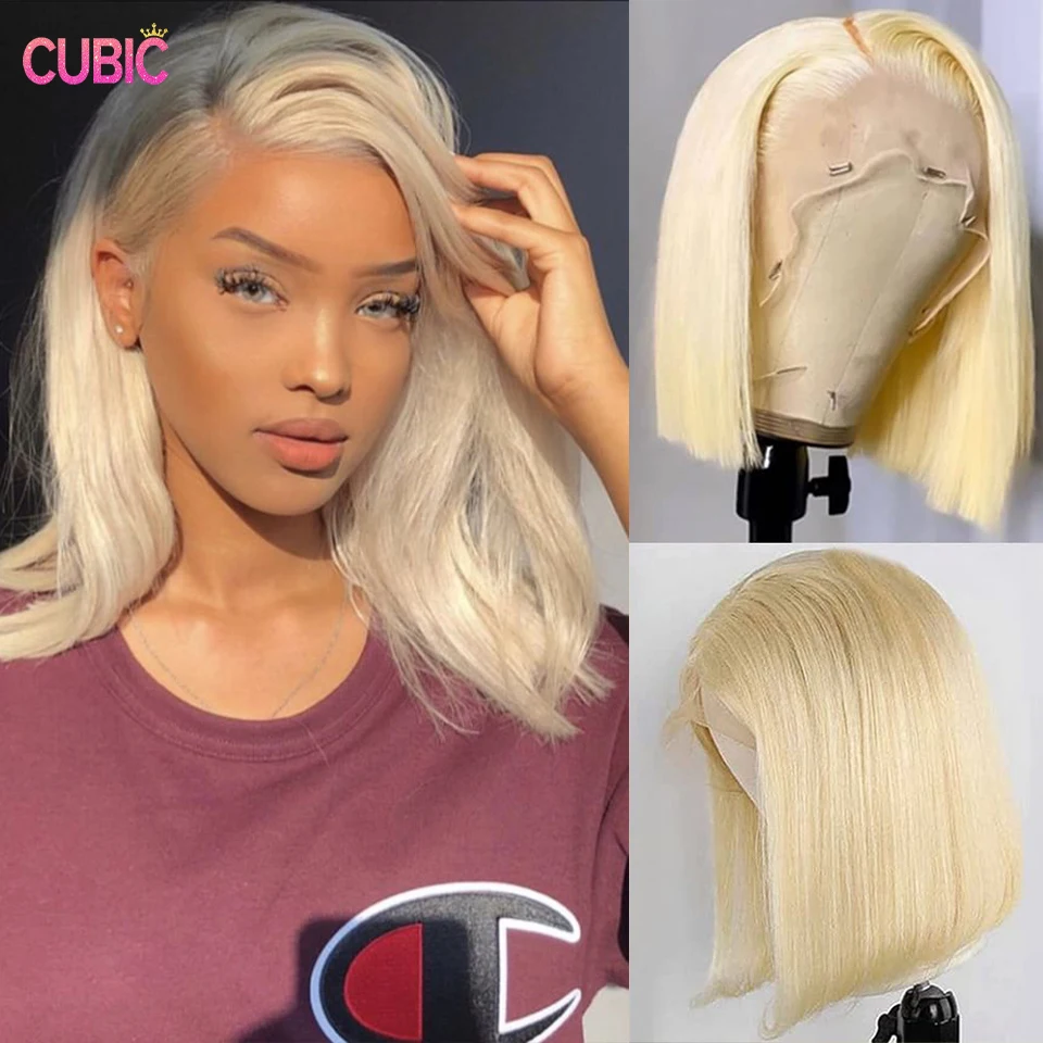 CUBIC 180 Density 12A 613 Blonde Straight Short Bob 13x4 Human Hair Wig Transparent Lace Frontal Wigs Remy Lace Wig For Women
CUBIC 180 Density 12A 613 Blonde Straight Short Bob 13x4 Human Hair Wig Transparent Lace Frontal Wigs Remy Lace Wig For Women