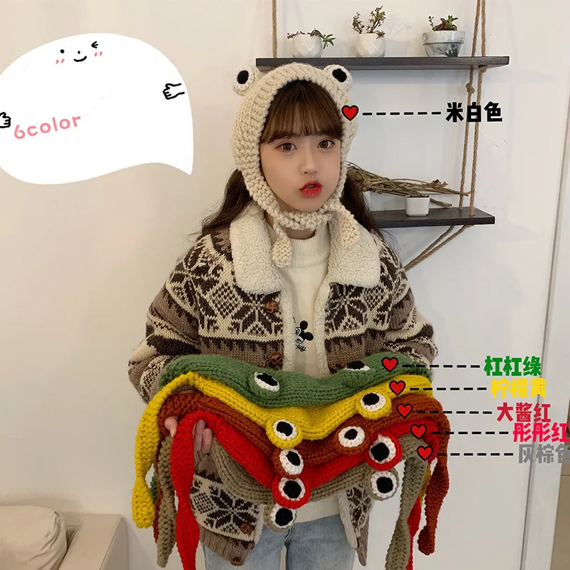 Winter Skullies Cute Women Frog Hat Crochet Knitted Hat Costume Beanie Hats Cap Women Gift Hip-Hop Cap Photography Prop Party
Winter Skullies Cute Women Frog Hat Crochet Knitted Hat Costume Beanie Hats Cap Women Gift Hip-Hop Cap Photography Prop Party