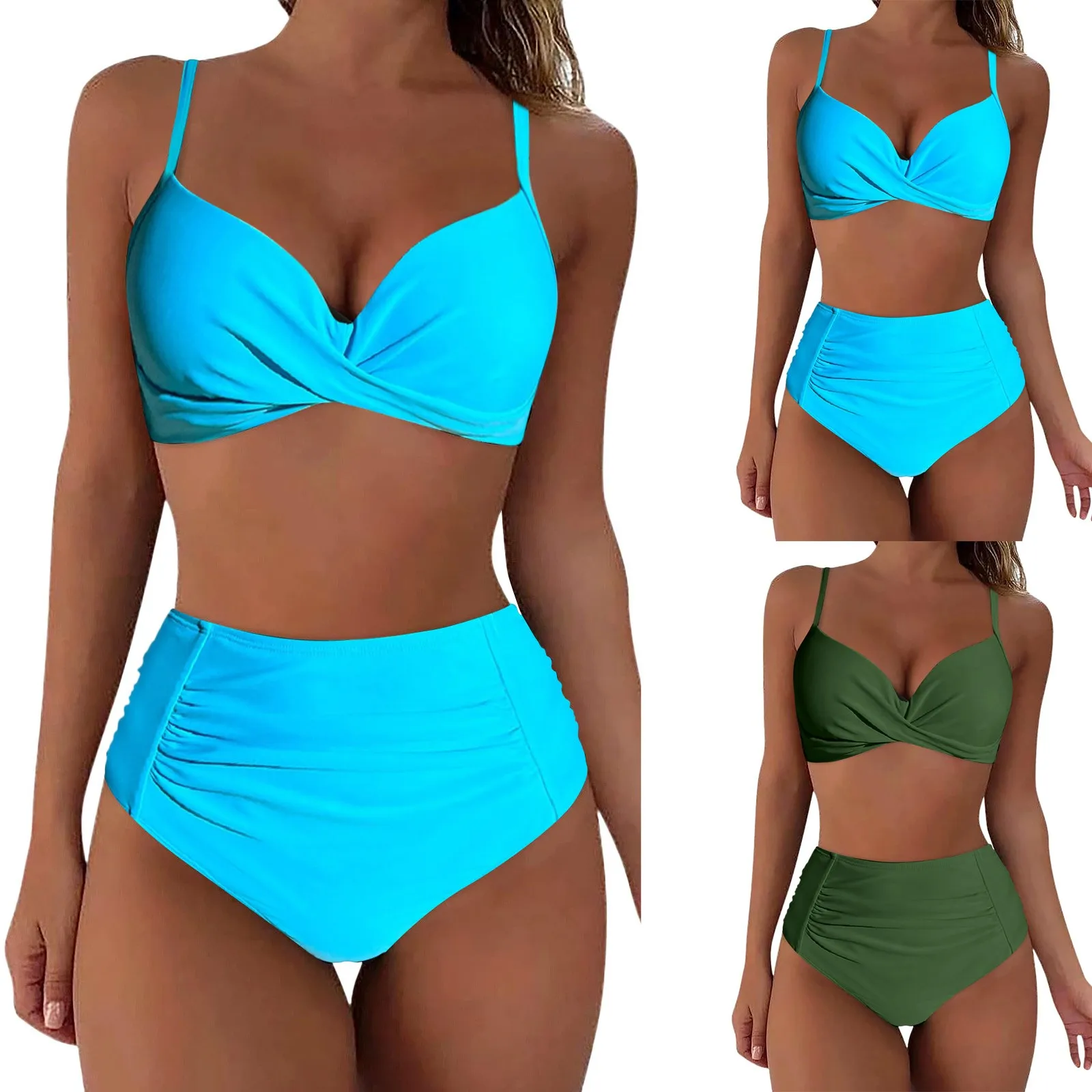 

Women High Waisted Bikini Sexy Push Up Two Piece Swimsuits Vintage Swimsuit Two Piece Female Bathing Suit pool Thong Biquinis