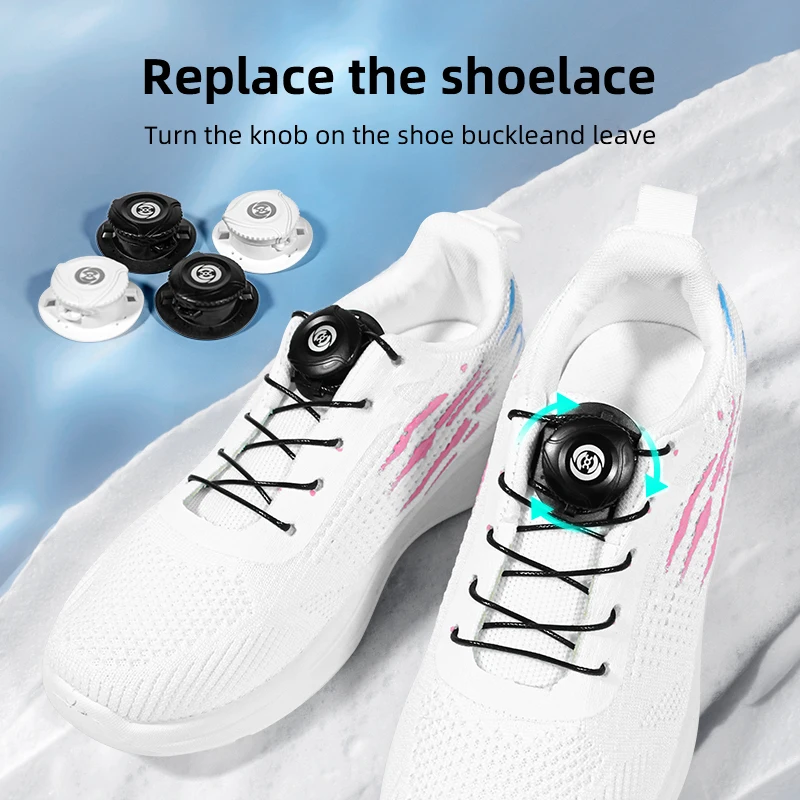 

1Pair Automatic Laces Sneakers Swivel Buckle Shoelaces Without Ties Adults Kids Lazy No Tie Shoe Laces Shoe Accessories 120CM