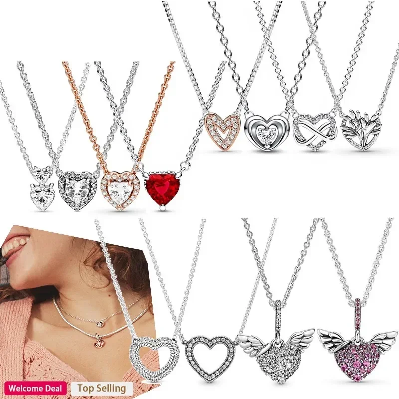 New Original Women's 925 Sterling Silver Popular Shining Love Heart Logo Collar Necklace Light Luxury DIY Charm Jewelry
New Original Women's 925 Sterling Silver Popular Shining Love Heart Logo Collar Necklace Light Luxury DIY Charm Jewelry