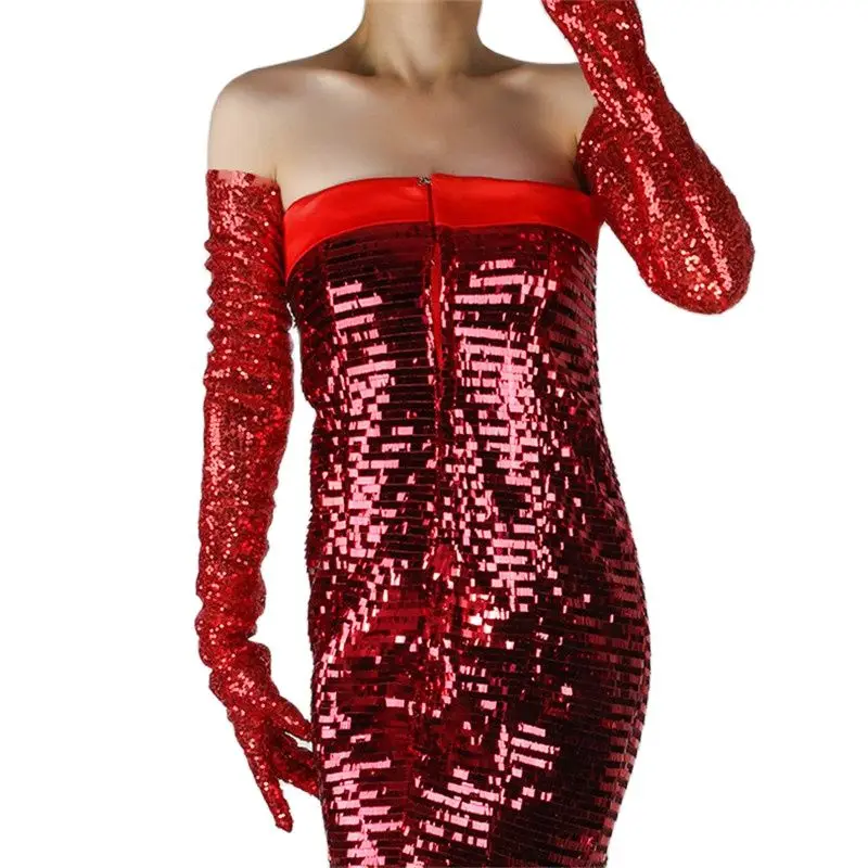 Sequin Long Gloves Female 70cm Embroidery blingbling Lace Guaze Women Long Gloves Touchscreen Red WWS25
Sequin Long Gloves Female 70cm Embroidery blingbling Lace Guaze Women Long Gloves Touchscreen Red WWS25