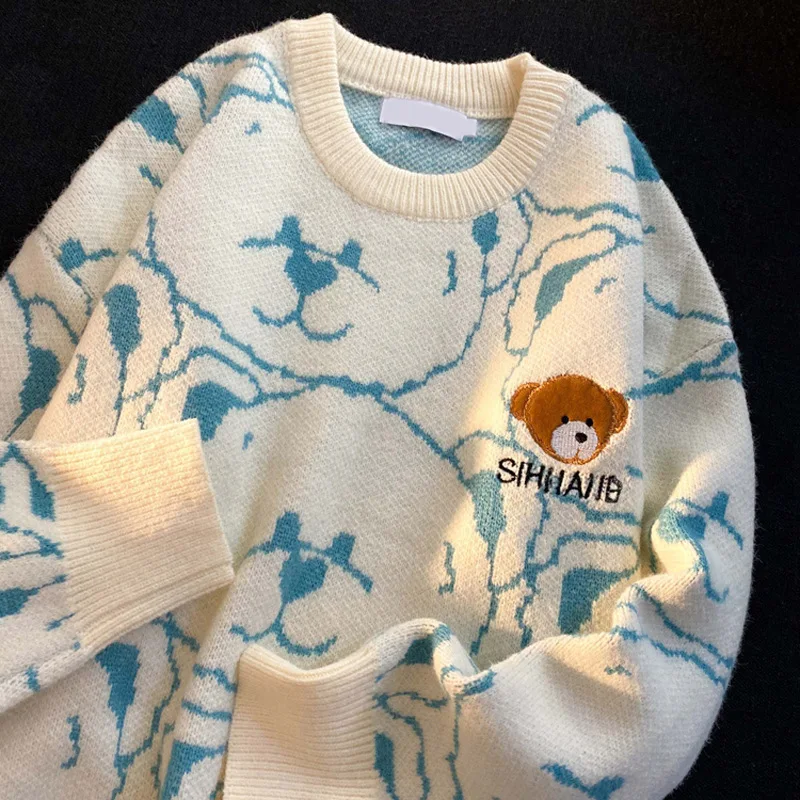 American High Street Harajuku Cute Bear Streetwear Women Round Neck Sweater Female Couple Y2K Street Retro Casual Loose Pullover
American High Street Harajuku Cute Bear Streetwear Women Round Neck Sweater Female Couple Y2K Street Retro Casual Loose Pullover