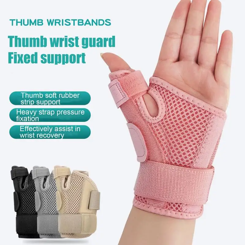 

Wrist Brace With Thumb Support Adjustable Breathable Sprained Thumb Brace Elastic Compression Thumb Spica Splint Hand Wrist