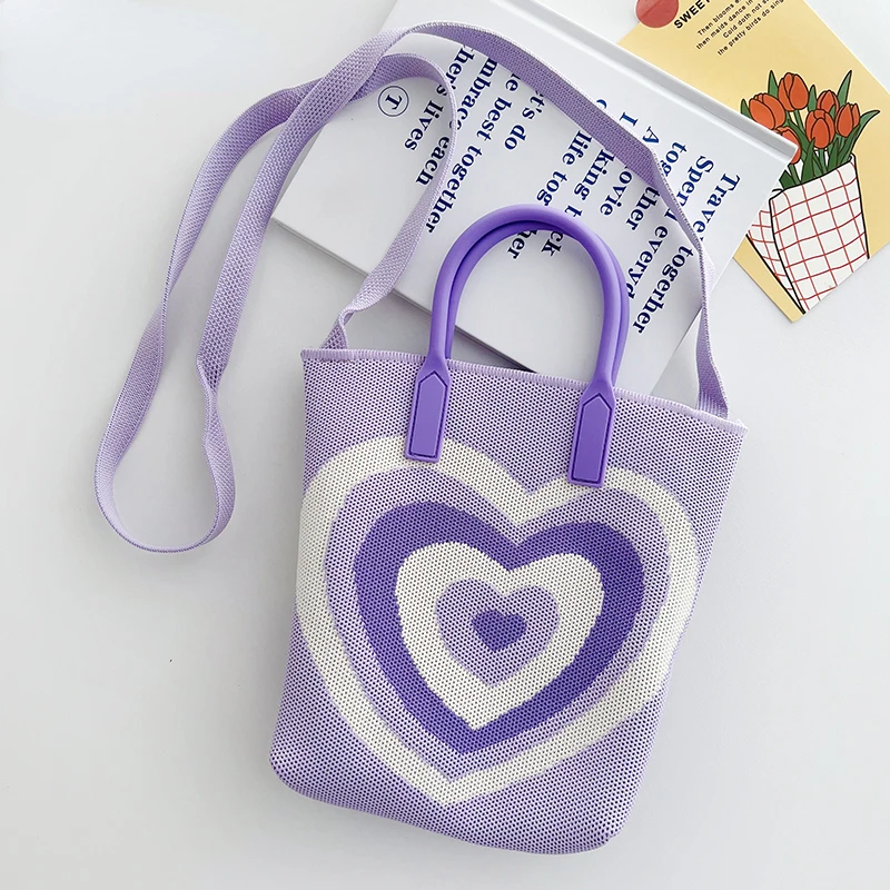 Summer Knitted Beach Bags for Women Small Heart Design Weaving Reticulate Crossbody Shoulder Bag Ladies Square Fashion Handbags 
Summer Knitted Beach Bags for Women Small Heart Design Weaving Reticulate Crossbody Shoulder Bag Ladies Square Fashion Handbags