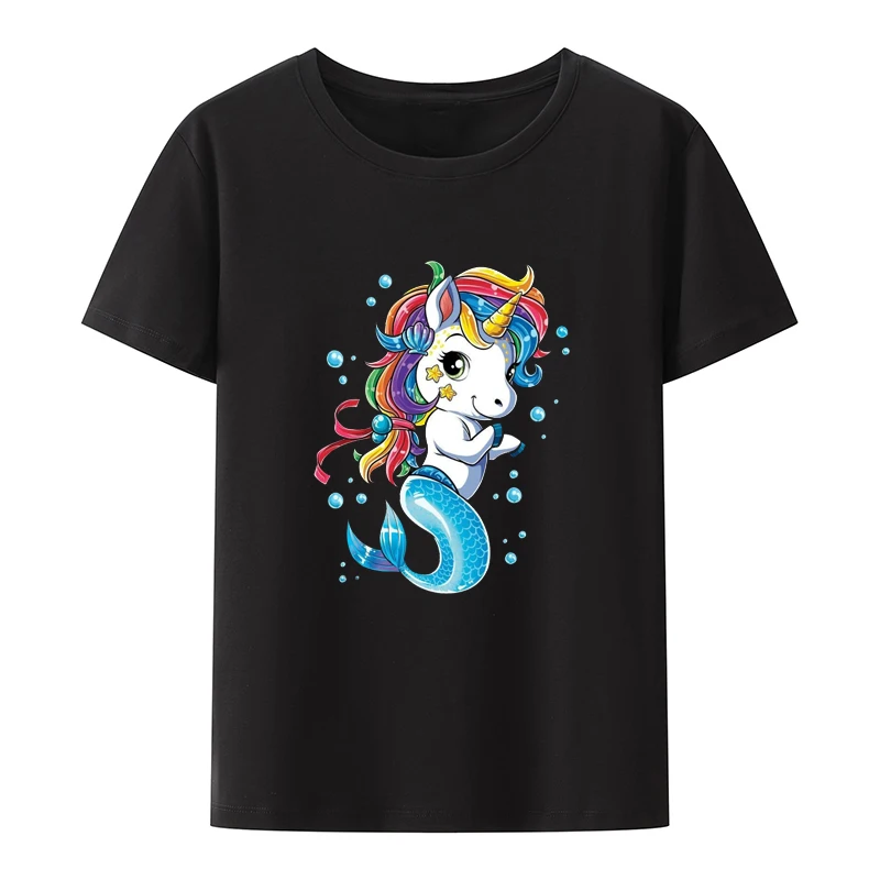 Unicorns Mermaid Cotton T-shirts Beach Ocean Sea Mermaids Women's Clothing Roupas Pair O-neck Leisure Nostalgia Aesthetic Cute
Unicorns Mermaid Cotton T-shirts Beach Ocean Sea Mermaids Women's Clothing Roupas Pair O-neck Leisure Nostalgia Aesthetic Cute