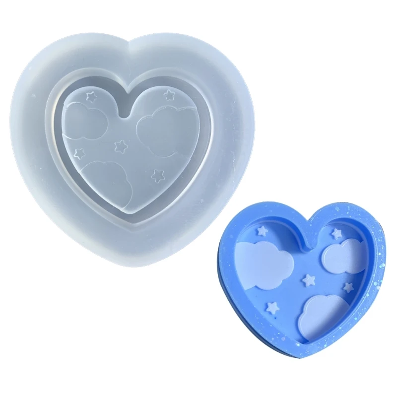 

Starry Star Cloud Love Heart Shaker Crystal Epoxy Resin Mold Jewelry Pendant Silicone Mould DIY Casting Tool DropShip