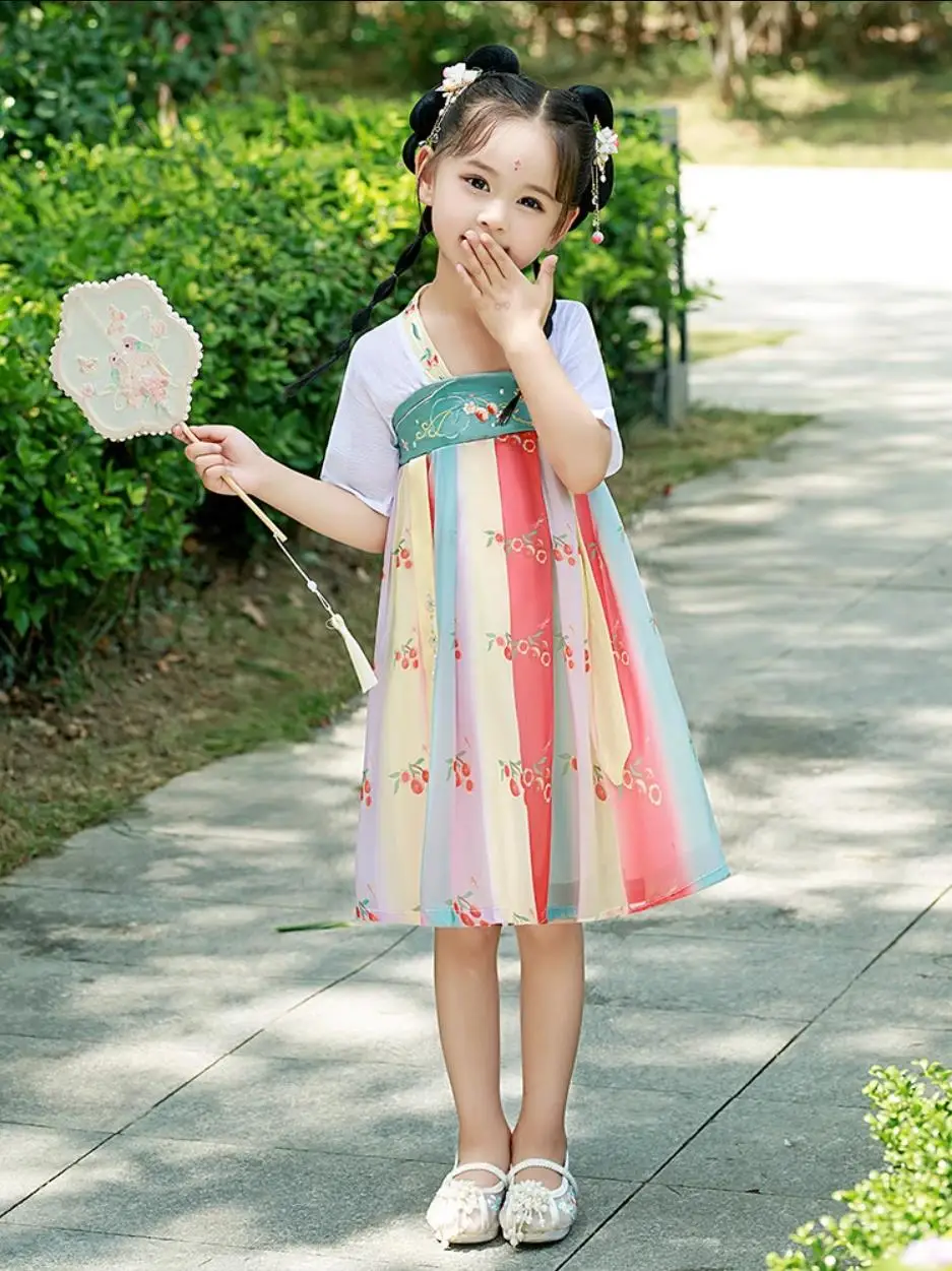 Chinese Folk Dance Hanfu Girls Short Sleeve Children's Costume Dress Girl Flower Chinese Style Child Korean Clothing
Chinese Folk Dance Hanfu Girls Short Sleeve Children's Costume Dress Girl Flower Chinese Style Child Korean Clothing