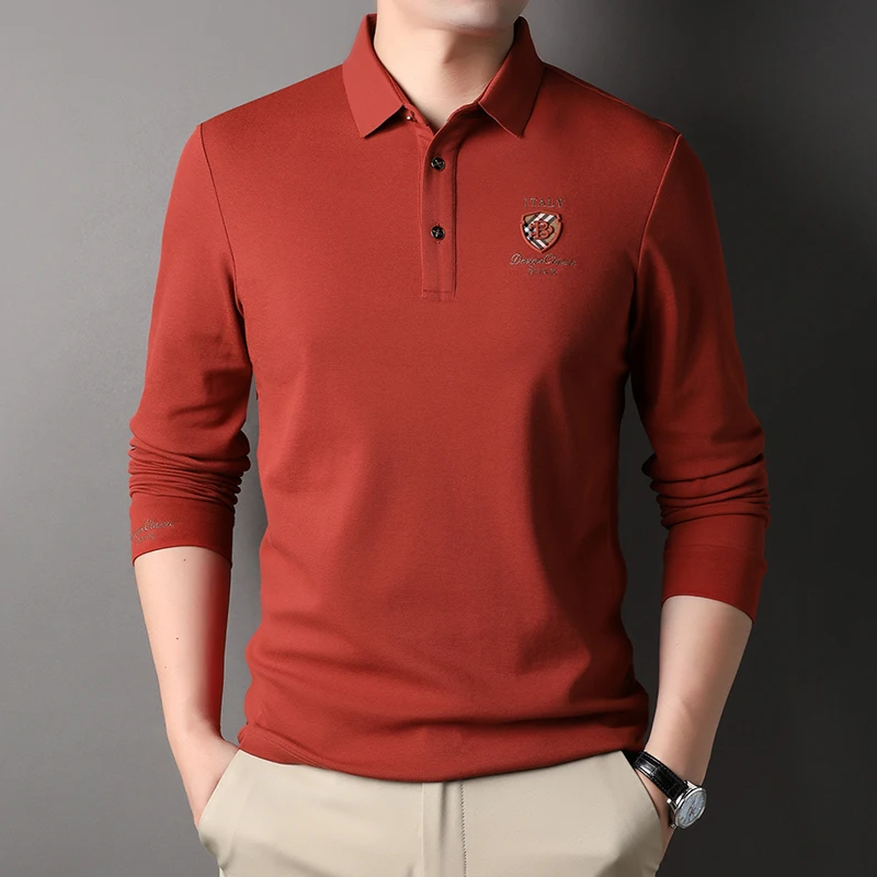 100%Cotton T-shirts Man Spring Summer Autumn Polo Shirt Long Sleeve High-quality Lapel Embroidery Fashion Business Pure Color
100%Cotton T-shirts Man Spring Summer Autumn Polo Shirt Long Sleeve High-quality Lapel Embroidery Fashion Business Pure Color
